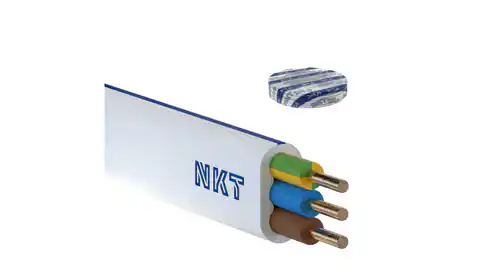 ⁨Przewód NKT instal PLUS YDYp 3x1,5 żo biały 450/750 /50m/⁩ w sklepie Wasserman.eu