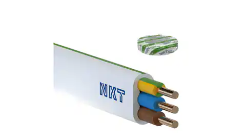 ⁨Przewód NKT instal PLUS YDYp 3x2,5 żo biały 450/750 /100m/⁩ w sklepie Wasserman.eu