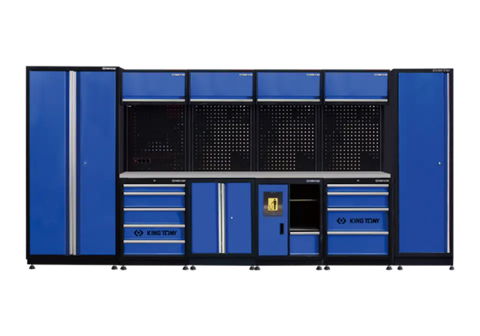 ⁨ZESTAW MEBLI WARSZTATOWYCH NUMER 22 (NIEBIESKIE), 4235x600x1900mm King Tony⁩ w sklepie Wasserman.eu