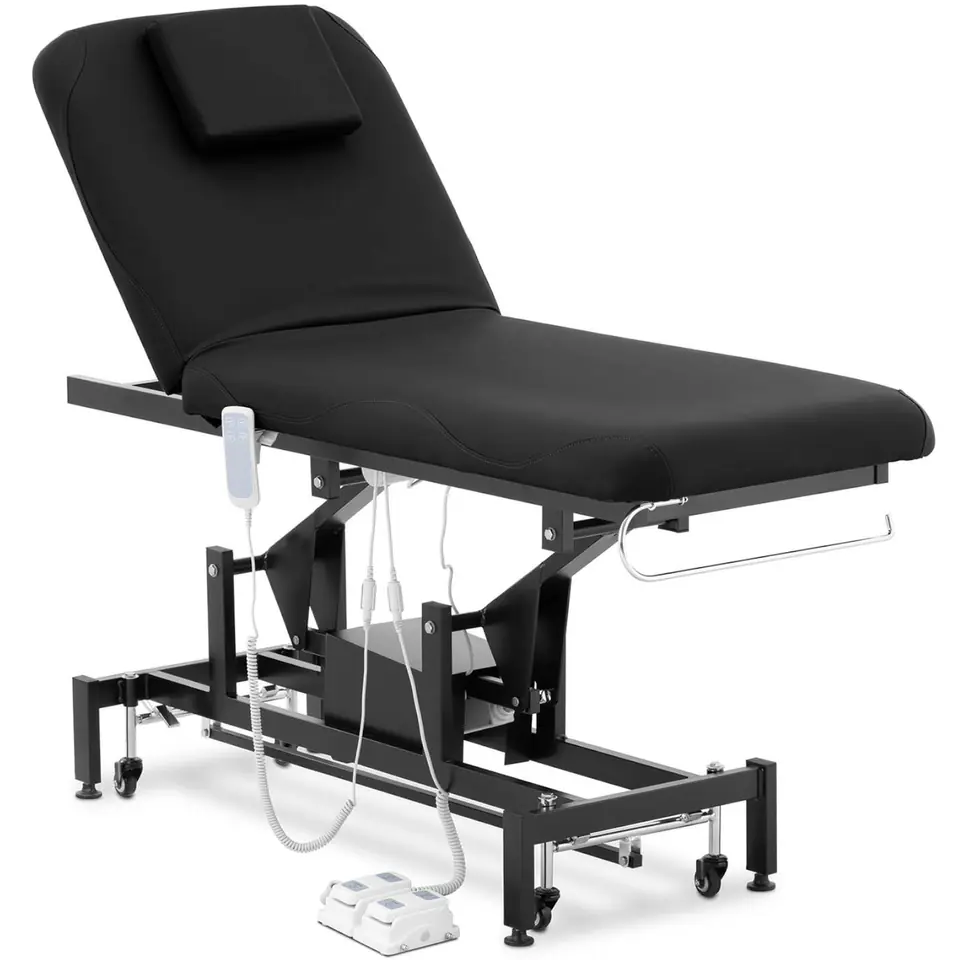 ⁨Łóżko stół kosmetyczny do masażu elektryczny 2 silniki 200 kg LYON - czarny⁩ w sklepie Wasserman.eu
