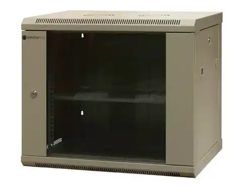 ⁨EMITERNET Separate wall-mounted cabinet 19'' 9U, unassembled, sheet metal/glass door, 600x450x500mm width/depth/height. EM/AS6409X⁩ at Wasserman.eu