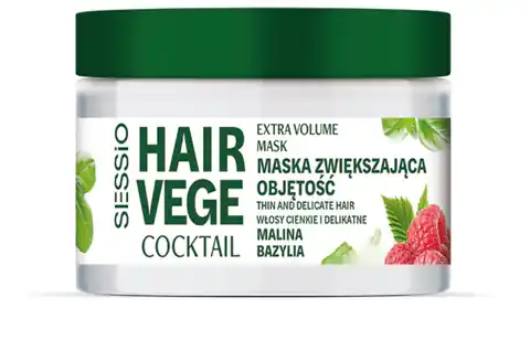 ⁨SESSIO Hair Vege Coctail Maska zwiększająca objętość do włosów cienkich i delikatnych - Malina i Bazylia 250ml⁩ w sklepie Wasserman.eu