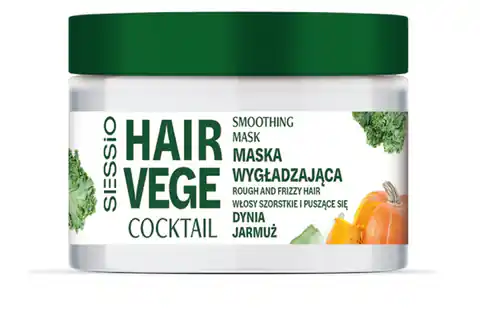 ⁨SESSIO Hair Vege Coctail Wygładzająca Maska do włosów szorstkich i puszących się - Dynia i Jarmuż 250ml⁩ w sklepie Wasserman.eu