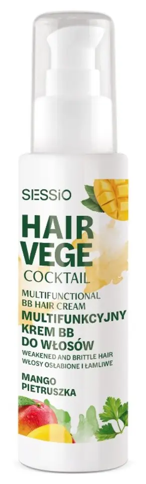 ⁨SESSIO Hair Vege Coctail Multifunkcyjny Krem BB do włosów osłabionych i łamliwych - Mango i Pietruszka 100ml⁩ w sklepie Wasserman.eu