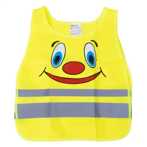 ⁨Kamizelka ostrzegawcza odblaskowa dziecięca żółta svk-04 z certyfikatem amio-01737⁩ w sklepie Wasserman.eu