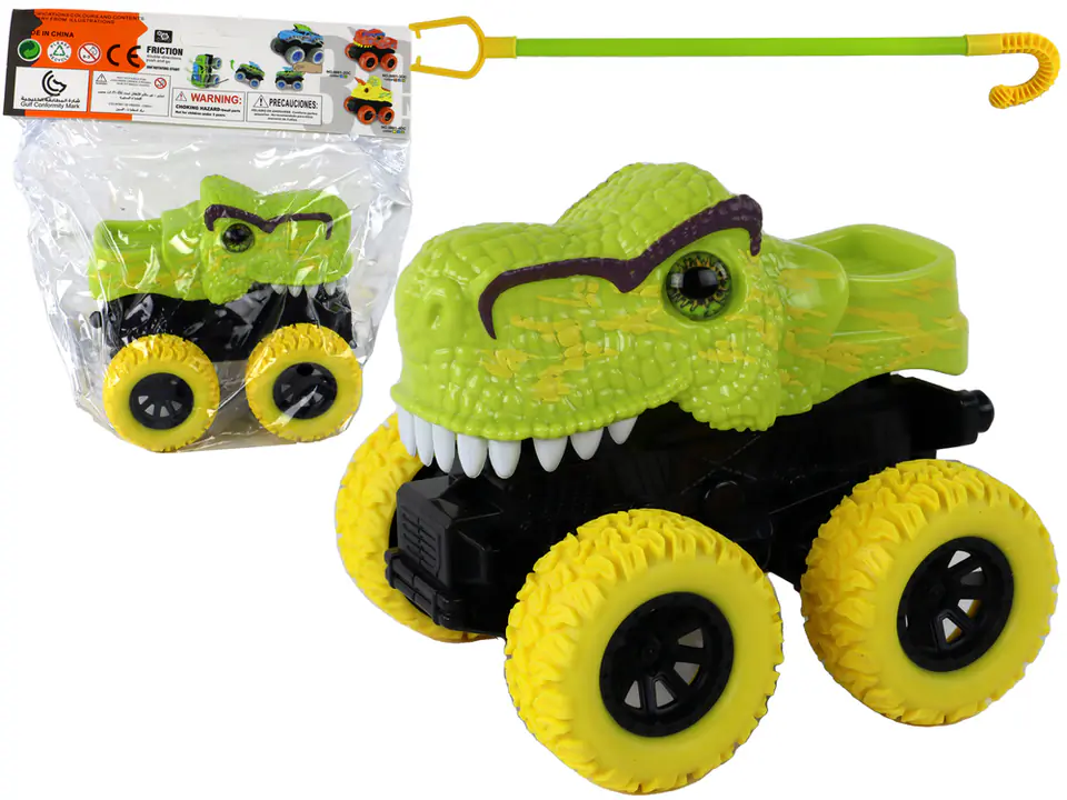 ⁨Pojazd Terenowy Pchacz  Tyranozaur Rex Gumowe Koła Zielony⁩ w sklepie Wasserman.eu
