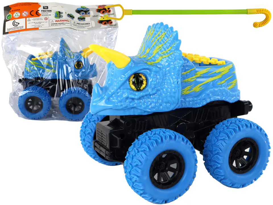 ⁨Pojazd Terenowy Pchacz Triceratops Gumowe Koła Niebieski⁩ w sklepie Wasserman.eu