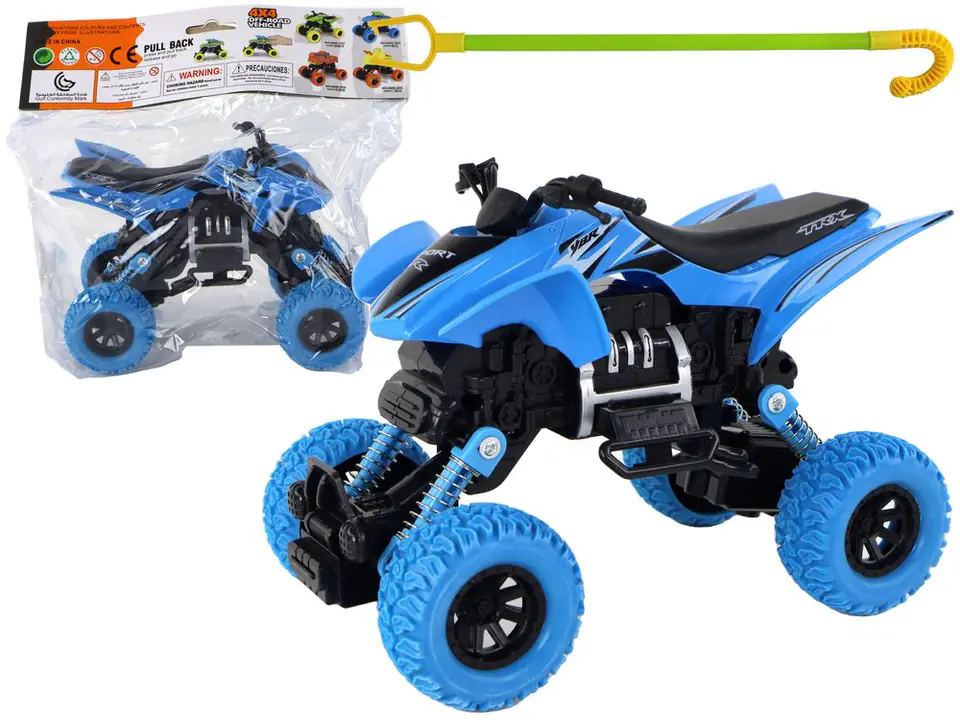 ⁨Pojazd Terenowy Pchacz Quad XC Gumowe Koła Niebieski⁩ w sklepie Wasserman.eu