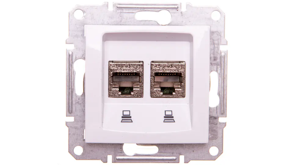 ⁨Sedna Socket white dual comp RJ45 cat.5e screen SDN4600121⁩ at Wasserman.eu