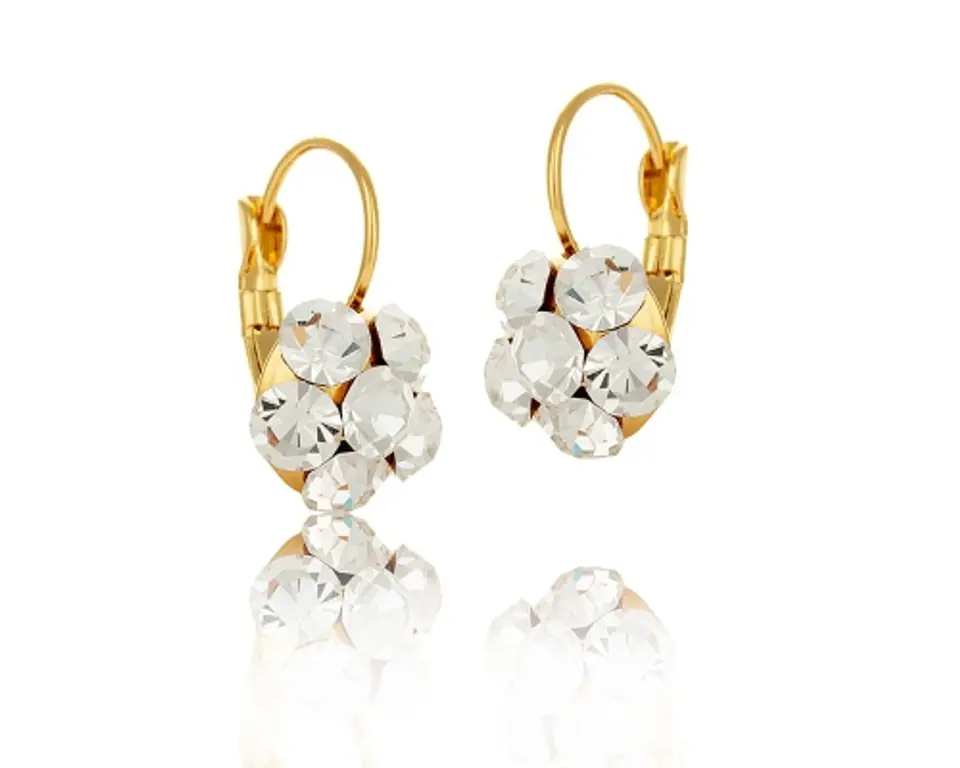 ⁨Crystal flower earrings (P8125AU)⁩ at Wasserman.eu