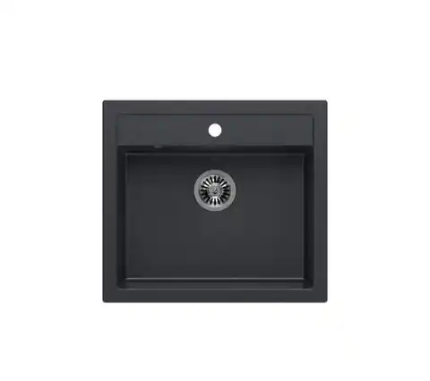⁨Zlewozmywak granitowy QUADRON BILL 110 czarny wpuszczany + syfon save space⁩ w sklepie Wasserman.eu