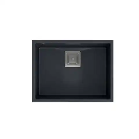 ⁨Zlewozmywak granitowy QUADRON DAVID 50 czarny podwieszany + syfon save space⁩ w sklepie Wasserman.eu