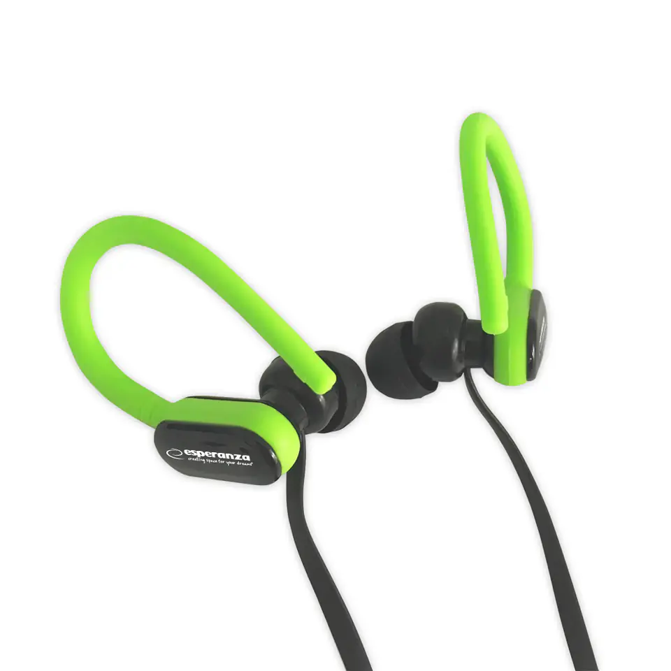 ⁨EH197KG Esperanza in-ear headphones with microphone eh197 black-green⁩ at Wasserman.eu