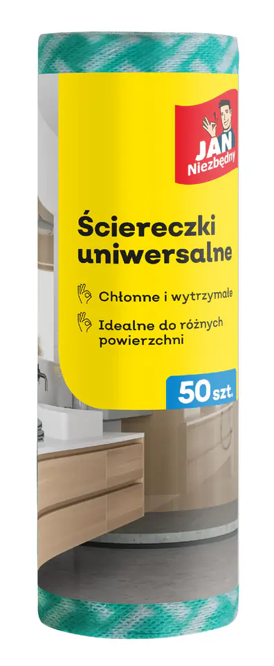 ⁨Sarantis Jan Niezbędny Ściereczki na rolce kolorowe  50szt⁩ w sklepie Wasserman.eu