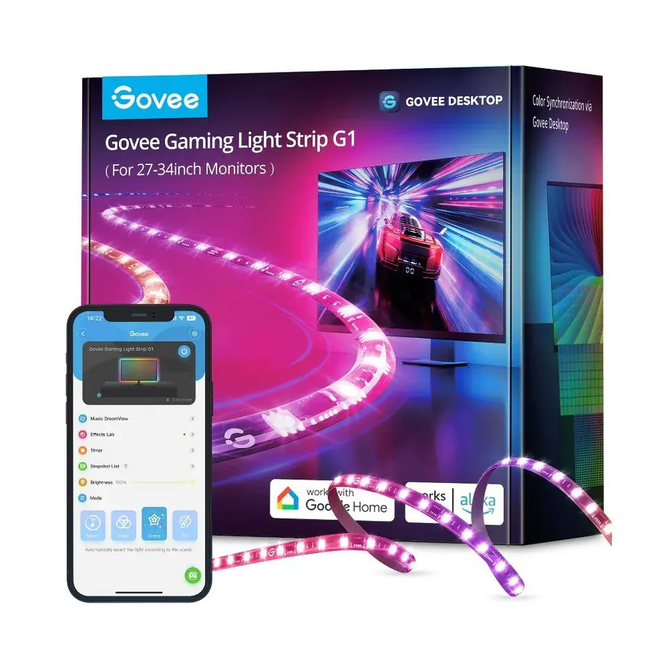 ⁨GOVEE H6609 OŚWIETLENIE LED RGBIC DO MONITORA 27-34 CALI, 2.4GHZ WI-FI, BLUETOOTH⁩ at Wasserman.eu