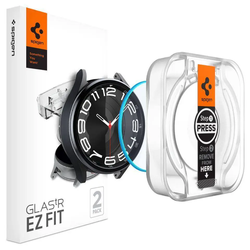 ⁨Szkło Hartowane SAMSUNG GALAXY WATCH 6 CLASSIC (43MM) Spigen GLAS.TR ”EZ-FIT” 2-PACK Clear⁩ w sklepie Wasserman.eu