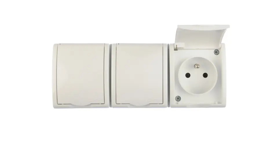 ⁨Simon Aquarius Hermetic socket triple z/u IP54 with flap full white AQGZ1-3/11⁩ at Wasserman.eu