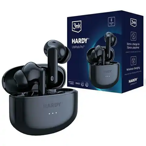 ⁨3MK Hardy LifePods Pro słuchawki bezprzewodowe Bluetooth 5.3 ANC czarny/black⁩ w sklepie Wasserman.eu