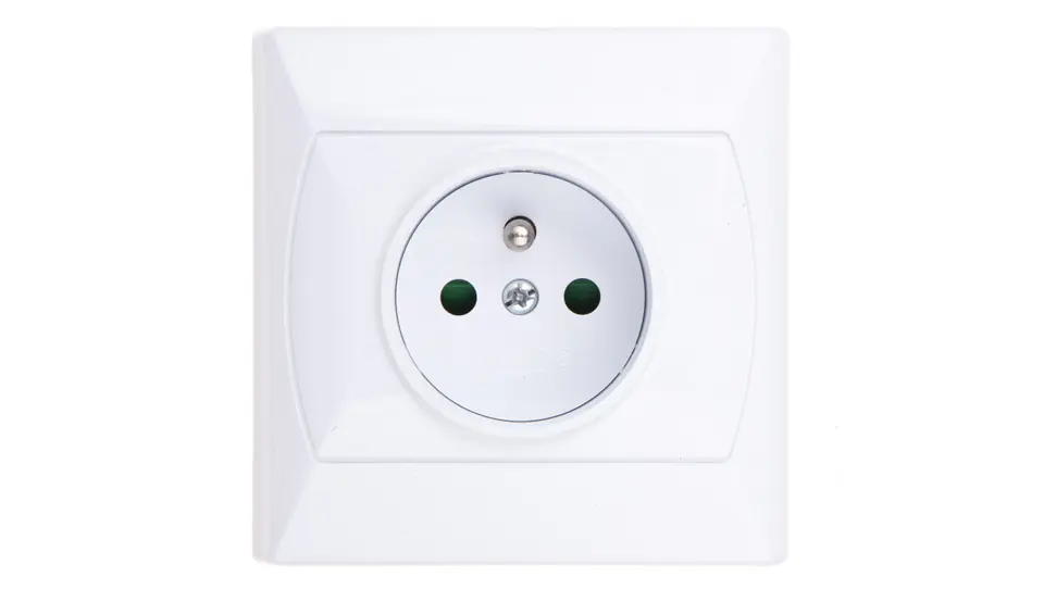 ⁨AKCENT Single socket with shutters white GP-1AZP/00⁩ at Wasserman.eu