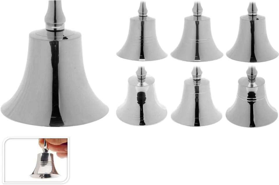 ⁨DZWONEK RĘCZNY 11CM 6 WZORÓW DESIGN⁩ w sklepie Wasserman.eu