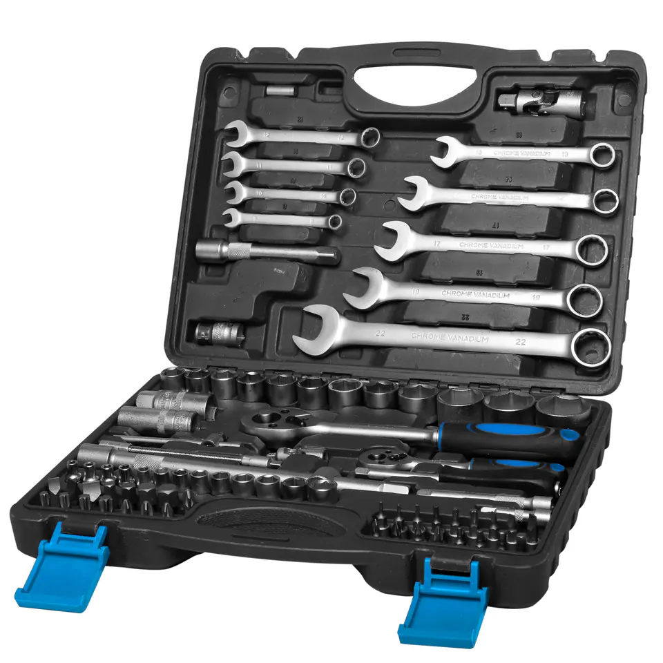 ⁨58082 Set of 82 pieces, 1/2 1/4 inch 4-32mm with flat wrenches 8-22mm⁩ at Wasserman.eu