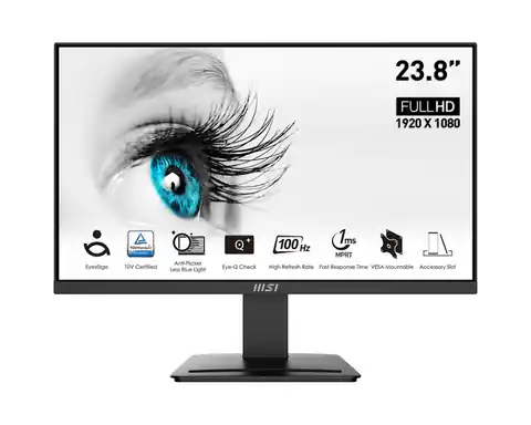 ⁨MSI Pro MP2412 computer monitor 60.5 cm (23.8") 1920 x 1080 pixels Full HD LCD Black⁩ at Wasserman.eu