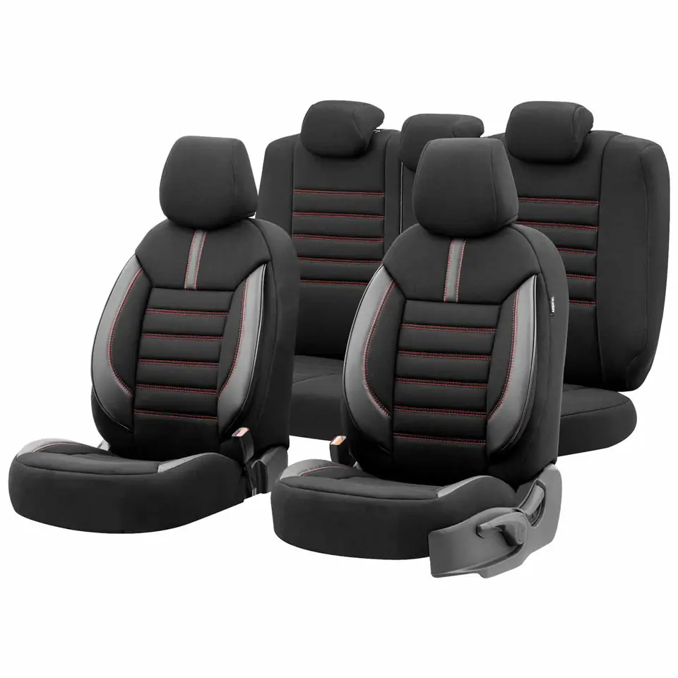 ⁨Komplet pokrowców na fotele samochodowe otom limited 101 black/red 3-zip⁩ w sklepie Wasserman.eu