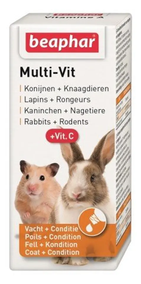 ⁨BEAPHAR MULTI-VIT SM. ANIMAL + VIT.C 20ML - preparat witaminowy dla królików i gryzoni⁩ w sklepie Wasserman.eu