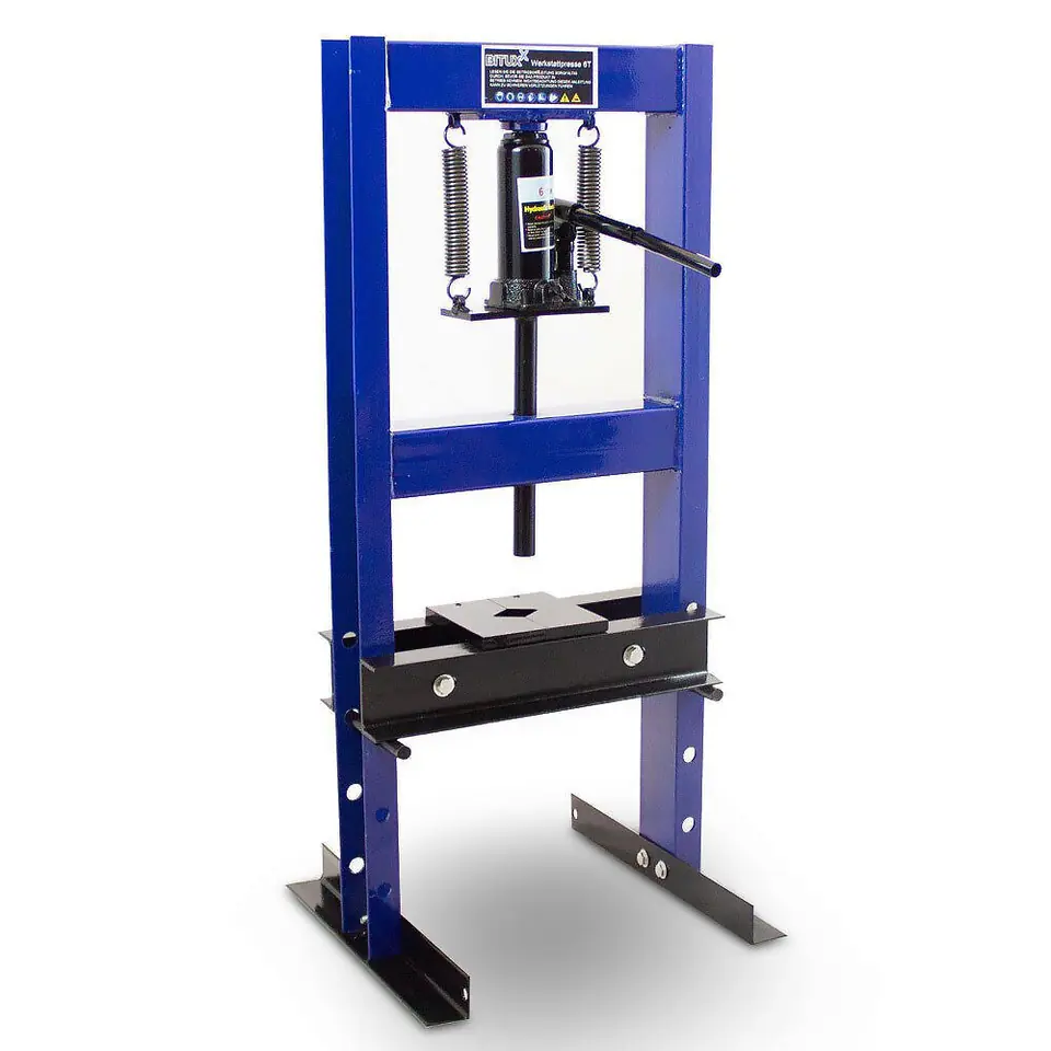 ⁨Prasa hydrauliczna do 6 ton warsztatowa ramowa trzpieniowa do warsztatu Bituxx⁩ w sklepie Wasserman.eu