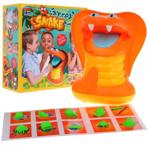 ⁨Gra zręcznościowa "Głodny wąż" dla dzieci 3+ Rozpoznawanie kształtów + 10 figurek + 10 kart + Zamykająca się paszcza⁩ w sklepie Wasserman.eu