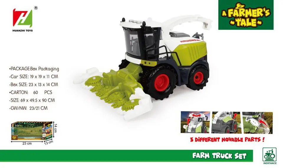 ⁨Interaktywny Kombajn dla dzieci 3+ Nagarniacz + Podajnik zboża + Dźwięki Światła + Ruchome elementy⁩ w sklepie Wasserman.eu