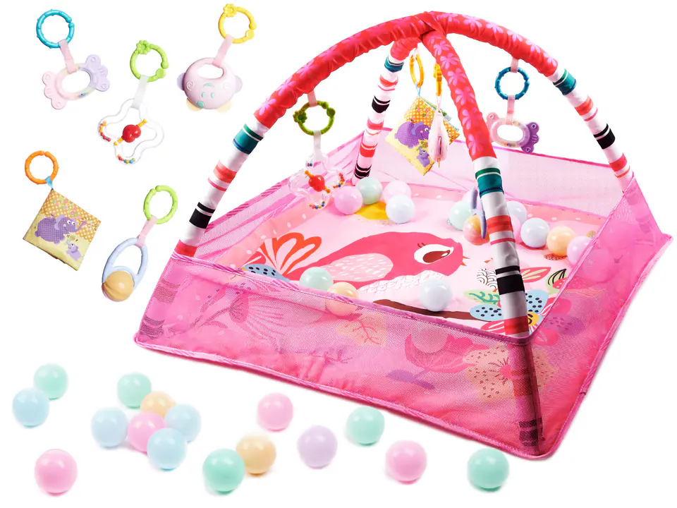 ⁨Educational Mat Playpen Pool with balls pink⁩ at Wasserman.eu