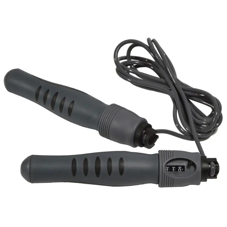 ⁨SKAKANKA ABS PROFILOWANA Z LICZNIKIEM SZARA EB FIT⁩ w sklepie Wasserman.eu