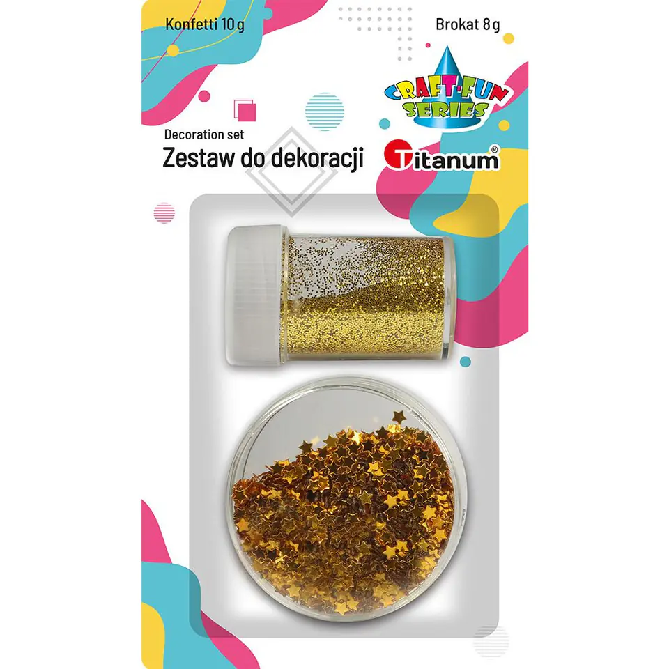 ⁨Brokat 8g i konfetti gwiazdki 10g złoty 307631 TITANUM⁩ w sklepie Wasserman.eu