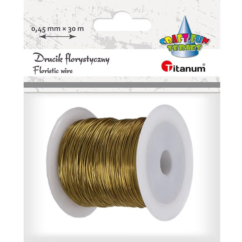 ⁨Drucik florystyczny 0,45mm x 30m złoty 339369 TITANUM⁩ w sklepie Wasserman.eu
