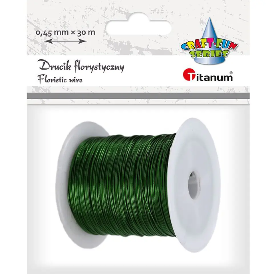 ⁨Drucik florystyczny 0,45mm x 30m zielony 339371 TITANUM⁩ w sklepie Wasserman.eu