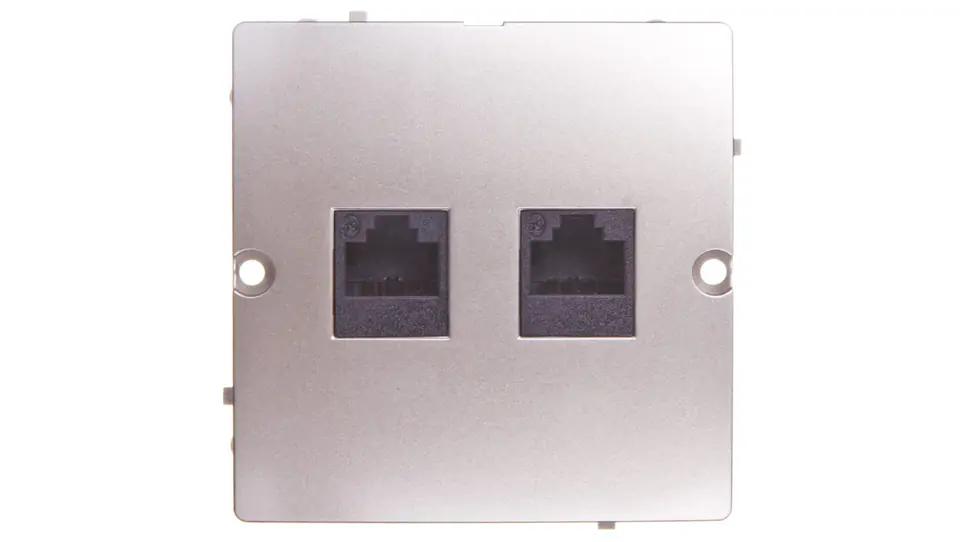 ⁨Simon Basic Computer socket double 2xRJ45 cat.5e satin metallised BMF52.02/29⁩ at Wasserman.eu