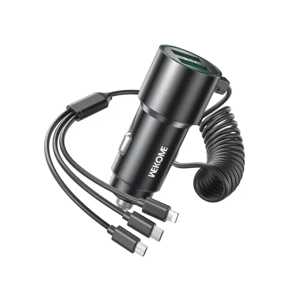 ⁨Car charger with built-in cable 3in1⁩ at Wasserman.eu