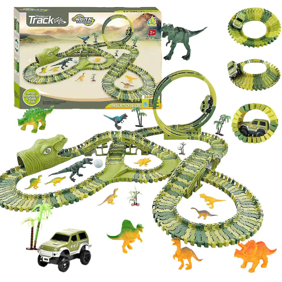 ⁨Mega Tor Wyścigowy XXXL Dinozaur Dino Park Figurki Trex Autko Pętla Akcesor⁩ w sklepie Wasserman.eu