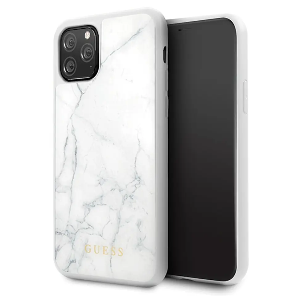 ⁨Guess GUHCN58HYMAWH iPhone 11 Pro biały/white Marble⁩ w sklepie Wasserman.eu