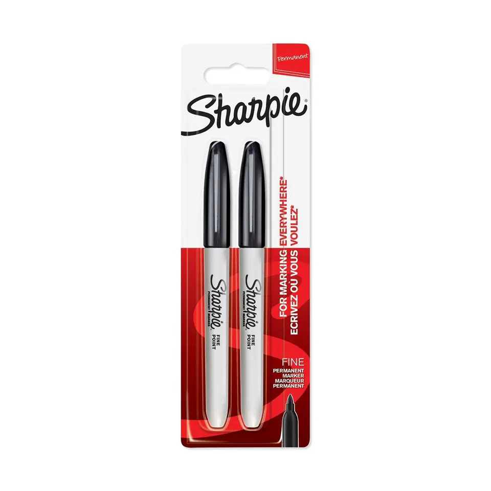 ⁨Marker permanentny Sharpie Fine - blister 2szt. (czarny) F 1,0mm 1985860⁩ w sklepie Wasserman.eu