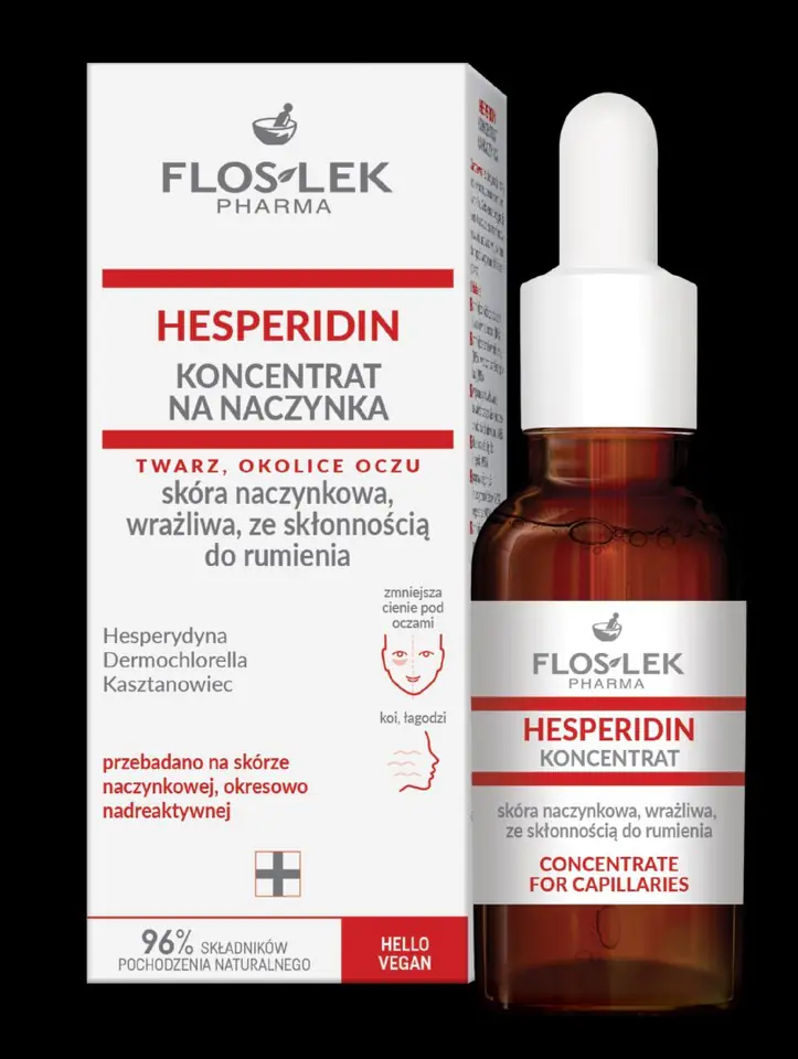 ⁨FLOSLEK Pharma Hesperidin Koncentrat na naczynka - skóra naczynkowa,wrażliwa ze skłonnością do rumienia 30ml⁩ w sklepie Wasserman.eu