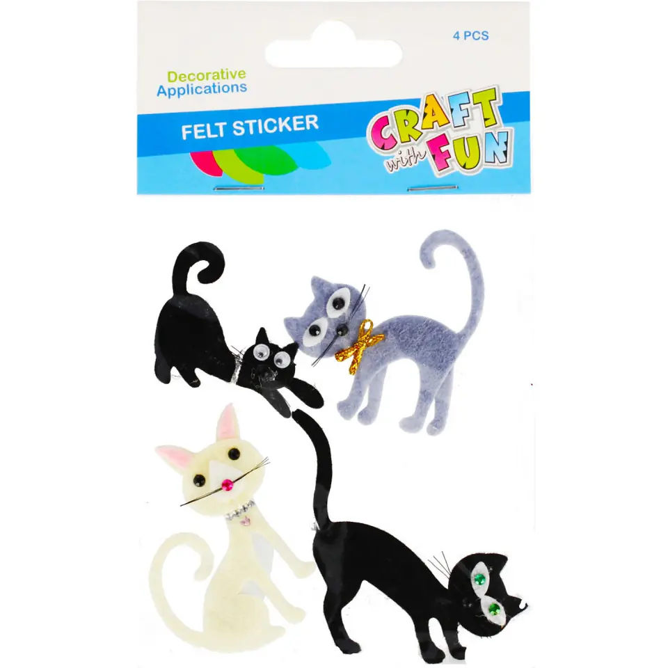 ⁨Naklejki filcowe KOTY 4szt. 480890 Craft with Fun⁩ w sklepie Wasserman.eu