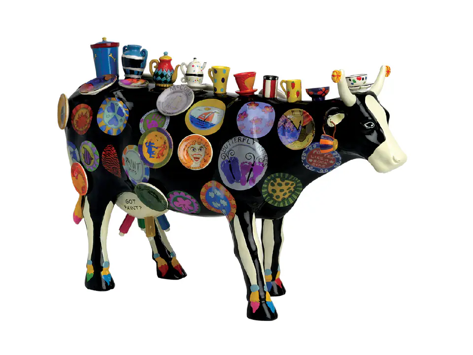 ⁨CowParade Houston 2001, The Moo Potter, autor: Meredith McCord.⁩ w sklepie Wasserman.eu