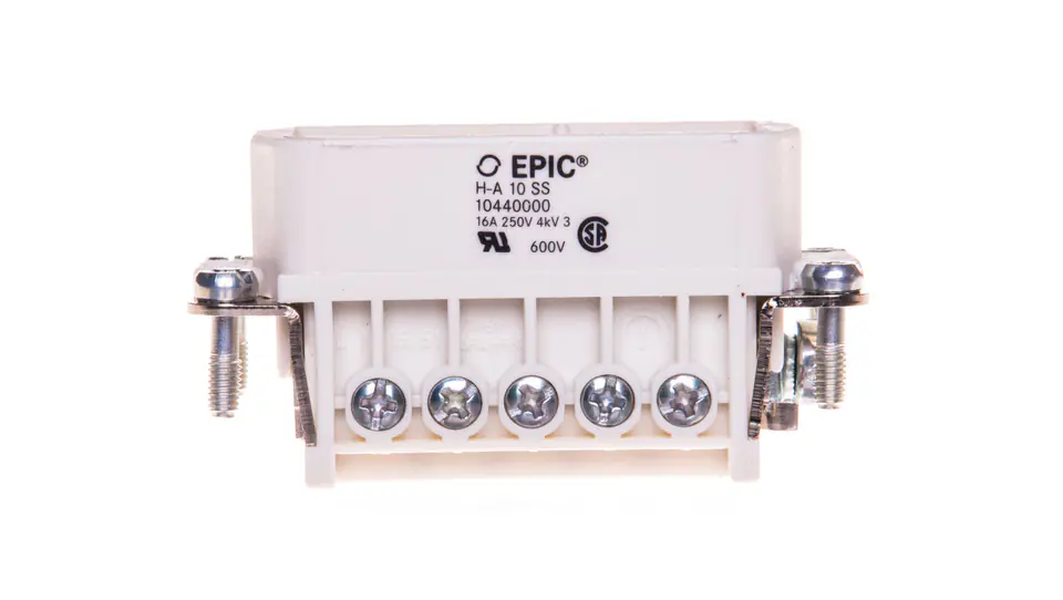 ⁨Wkład złącza 10P+PE męski 16A 250V EPIC H-A 10 SS 10440000⁩ w sklepie Wasserman.eu