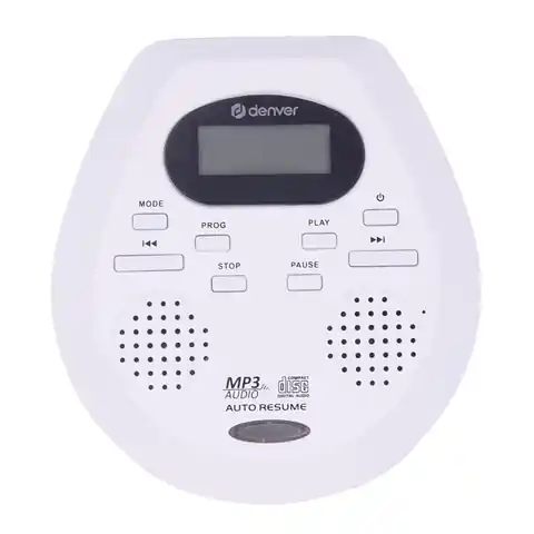 ⁨Discman Denver DMP-395W portable CD/MP3 player with auto resume and anti-shock function white⁩ at Wasserman.eu