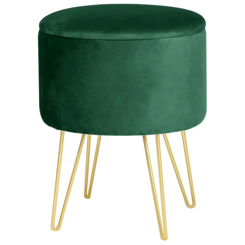 ⁨Openable pouf with container velour LILI Bottle Green⁩ at Wasserman.eu