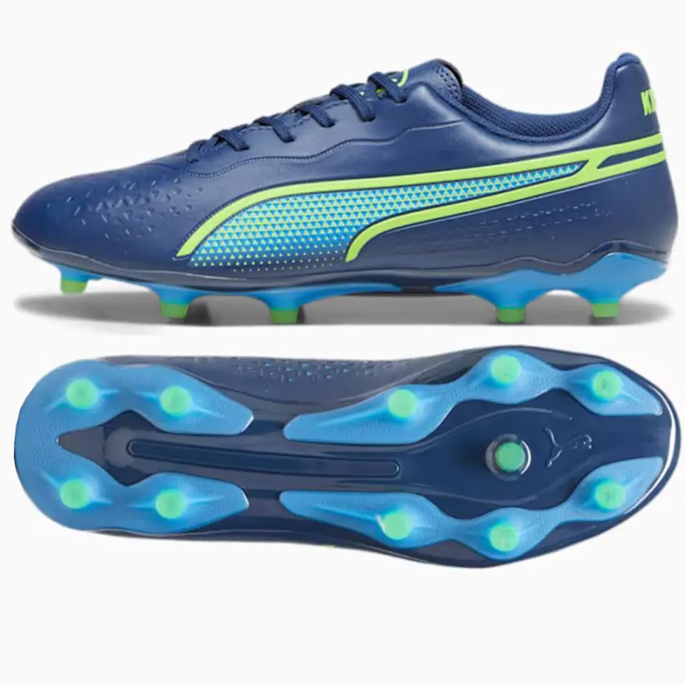 ⁨Buty piłkarskie Puma King Match FG/AG M 107570 (kolor Niebieski, rozmiar 42 1/2)⁩ w sklepie Wasserman.eu