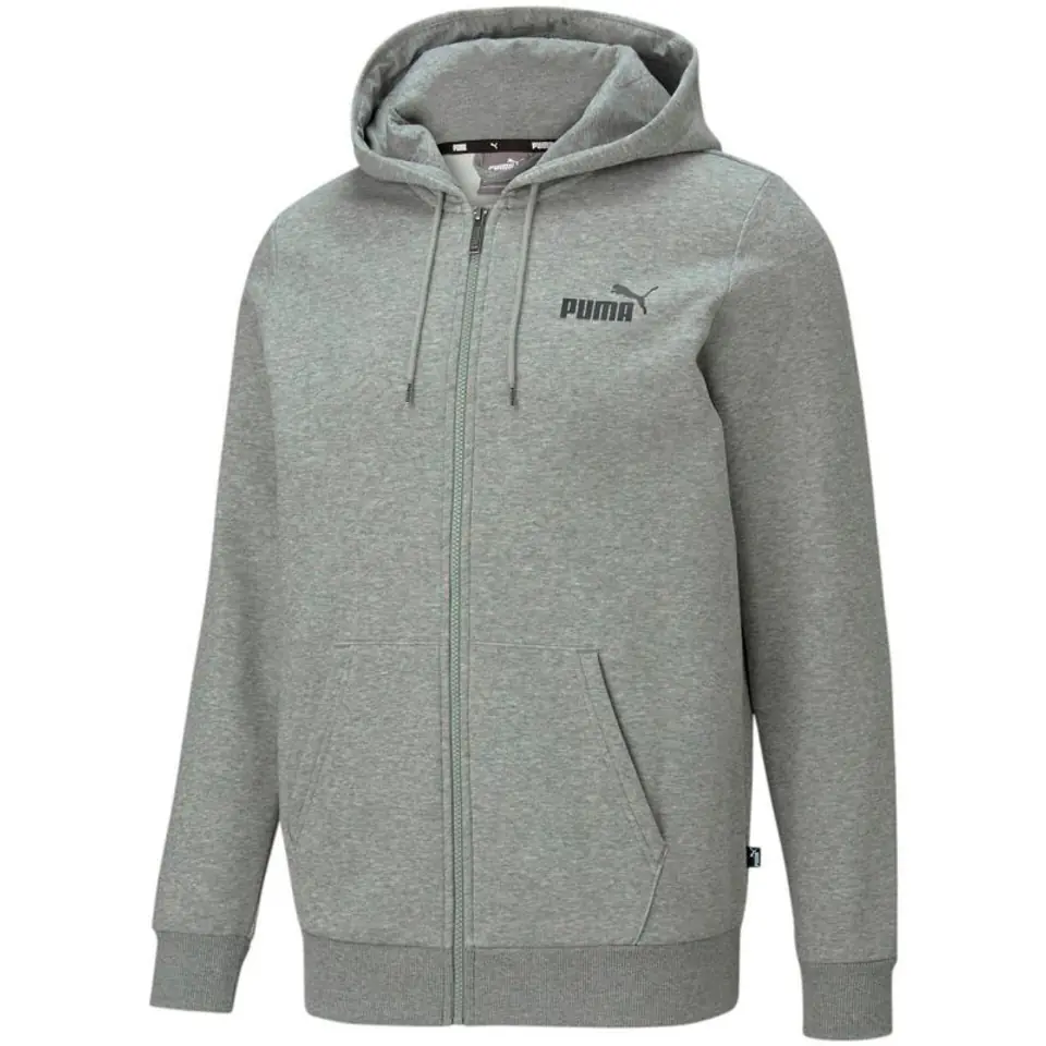 ⁨Men's Sweatshirt Puma ESS Small Logo FZ Hoodie FL grey 586702 03⁩ at Wasserman.eu