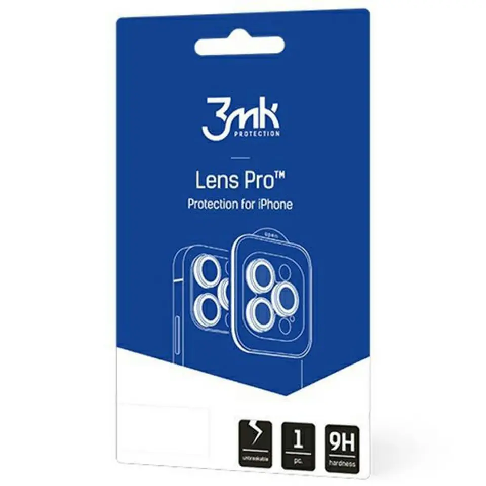 ⁨3MK Lens Protection Pro iPhone 15 6.1" niebieski/blue Ochrona na obiektyw aparatu z ramką montażową 1szt.⁩ w sklepie Wasserman.eu